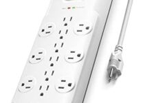 Huntkey 4000 Joules Mountable Power Strip with Widely Space 12 Outlet£¬3 USB Chargers 6 FT Power Cord Surge Protector, Integrated Circuit Breaker, Overload Protection,UL Listed, White