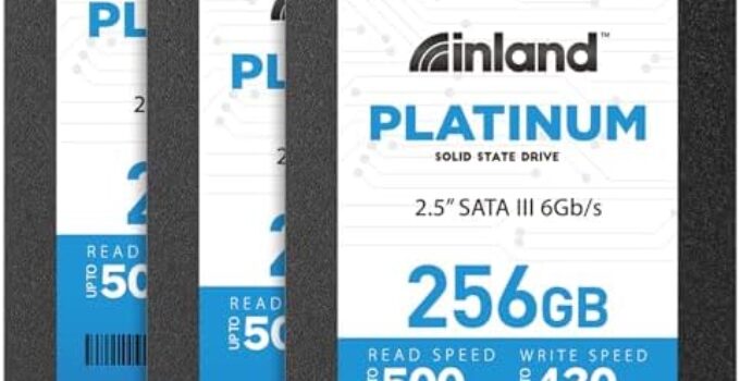 INLAND Platinum 3 Pack 256GB SSD SATA III 6Gb/s 2.5″ 7mm TLC 3D NAND Internal Solid State Drive (256GB x 3)