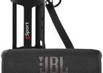 JBL FLIP 6 Waterproof Portable Speaker Bundle with gSport Silicone Sleeve (Black)