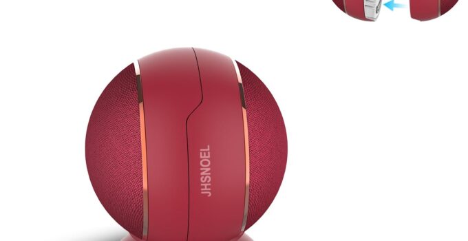 JHSNOEL Portable Bluetooth Speaker – 360°HD Sound, Bluetooth 5.3, TWS Stereo Pairing, Magnetic Suction, 15H Playtime, Compact Mini Size, Creative Gifts – Samurai Black & Wine Red