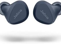 Jabra Elite 4 Active in-Ear Bluetooth Earbuds – True Wireless Earbuds with Secure Active Fit, 4 Built-in Microphones, Active Noise Cancellation and Adjustable HearThrough Technology – Navy