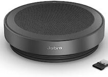 Jabra Speak2 75 Wireless Bluetooth Speakerphone – 4 Noise-Cancelling Mics, Full-Range 65mm Portable Speaker and USB-A Bluetooth Adapter – Certified for Zoom and Google Meet – Dark Grey