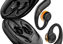 Jzones Open Ear Headphones Wireless Bluetooth 5.3, Open Ear Earbuds with Dual 16.2mm Dynamic Drivers 60 Hours Playtime Waterproof Sport Earbuds for Android iPhone TV