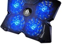 KLIM Wind Laptop Cooling Pad – More Than 500 000 Units Sold – New Version 2024 – The Most Powerful Rapid Action Cooling Fan – Laptop Stand with 4 Cooling Fans at 1200 RPM – USB Fan – PS5 PS4 – Blue