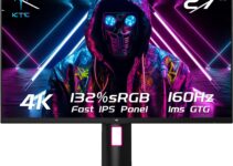 KTC 27" 4K UHD 144Hz Gaming Monitor – Fast IPS Panel 160Hz 1ms GTG, HDR400 132% sRGB, HDMI2.1/DP1.4, VESA Mount, Height/Tilt/Pivot/Swivel Stand, Vertical Monitor Ideal for Gamers, Designers