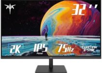 KTC 32 Inch 2K Computer Monitor, IPS 1440p Monitor with Ultra-Thin Bezels, HDR10, Freesync/G-sync, HDMI/DP Ports, Tilt Adjustable, Eyecare, Ideal for Business, Office, and Casual Gaming