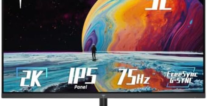 KTC 32 Inch 2K Computer Monitor, IPS 1440p Monitor with Ultra-Thin Bezels, HDR10, Freesync/G-sync, HDMI/DP Ports, Tilt Adjustable, Eyecare, Ideal for Business, Office, and Casual Gaming
