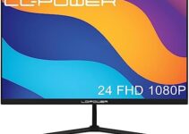 LC-Power Monitor PC, 24in FHD Monitor for Home Office- 1920×1080 Resolution, 75Hz Refresh Rate, Adaptive Sync, Overdrive, GamePlus, FPS/RTS, Low Blue Light, Flicker-Free, VESA Compatible, Black…