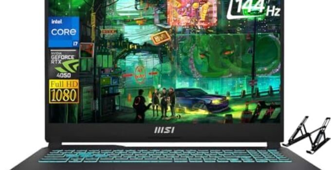 MSI Cyborg Gaming Laptop 2024 Newest, 15.6″ FHD 144Hz Display, Intel Core i7-13620H, NVIDIA GeForce RTX 4050, 32GB DDR5 RAM, 2TB SSD, Wi-Fi 6, Backlit Keyboard, Windows 11 Home, with Laptop Stand