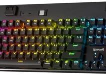 Redragon K556 PRO TKL Wireless RGB Gaming Keyboard, 80% 87 Keys BT/2.4Ghz Tri-Mode Aluminum Mechanical Keyboard w/Mac Function Keys, Hot-Swap Sockets & Noise Absorbing Form, Red Switch