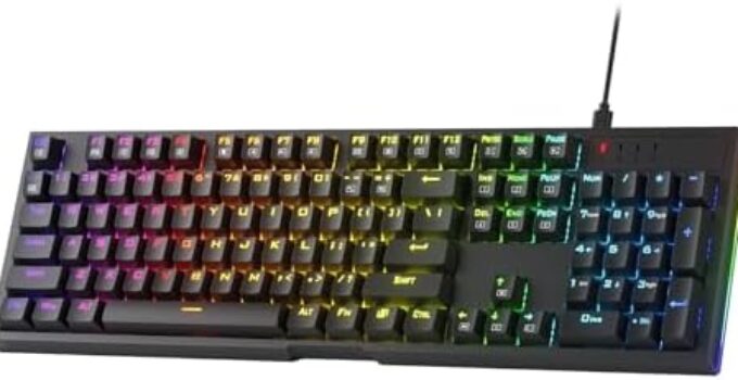 Redragon K670 RGB Backlit Gaming Keyboard, 104 Keys Hot-Swap Mechanical Keyboard, Upgraded Socket, Quiet Linear Red Switch
