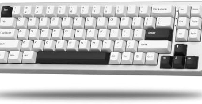 SK71 75% Gaming Keyboard, Aluminum Alloy Shell Wireless Mechanical Keyboard Bluetooth/2.4G/Wired Hot Swappable Pre-lubed Switches, Gasket Mounted RGB Creamy Keyboard for Mac/Win