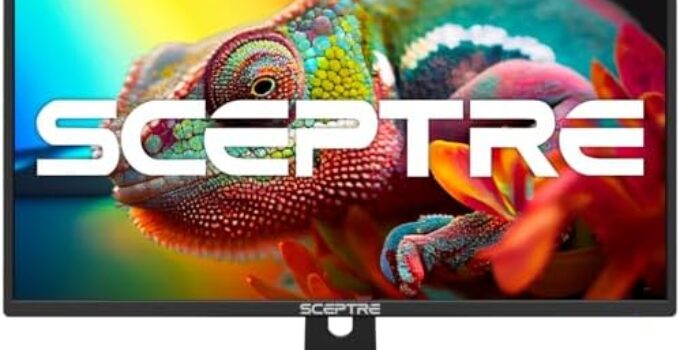 Sceptre New 24-inch Professional Monitor 100Hz 1ms HDMI x2 VGA 100% sRGB Build-in Speakers, Eye Care Machine Black 2024 (E248W-FW100TR)