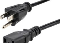 StarTech.com 12ft (3.6m) Computer Power Cord, NEMA 5-15P to C13, 10A 125V, 18AWG, Black Replacement AC Power Cord, Printer Power Cord, PC Power Supply Cable, Monitor Power Cable – UL Listed (PXT10112)