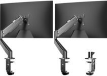 Suptek Monitor Mount Gas Spring Monitor Arm Desk Mount Fully Adjustable Fits 17 20 22 23 24 26 27 inch Monitors Weight Capacity up to 13.2 lbs (2 PCS)