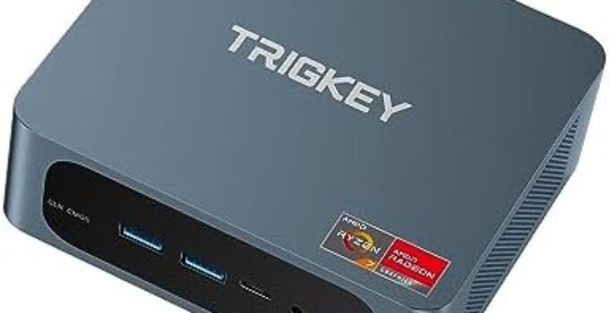 TRIGKEY Mini PC Ryzen 7 S5 5700U(8 Cores, 16 Threads) Mini Computer 16GB DDR4 500GB M.2 NVME(Max 3000MB/S) SSD Gaming S5 Mini Computer OS Pro. Wi-Fi 6/Bluetooth 5.2/4K@60Hz Output//USB 3.0 Micro PC