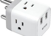 TROND South Africa Power Adapter, Type M Travel Plug Adapter with 2 USB Ports 3 AC Outlets, Electrical Plug Adapter for US to India Namibia Nepal South African Travel Essentials, ETL Listed