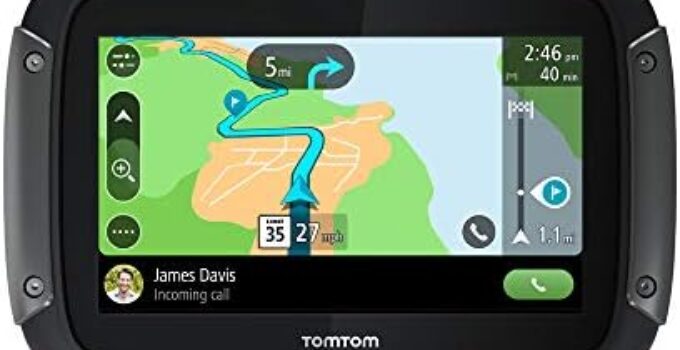 TomTom Rider 550 Motorcycle GPS Navigation Device, 4.3 Inch, with World Maps, Motorcycle Specific Winding and Hilly Roads, Updates via WiFi, Traffic and Speed Cams, Compatible with Siri and Google Now