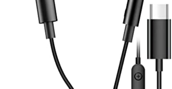 USB C Headphone for Samsung S23 FE S22 S21 S20 A53 A54 Wired Earbuds Magnetic in-Ear Type C Earphone with Microphone Volume Control Bass Stereo Noise Canceling