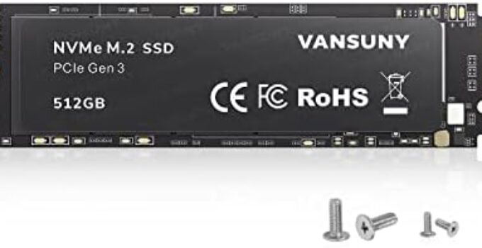 Vansuny 512GB NVMe M.2 Internal Solid State Drive PCle 3.0 TLC NVMe M.2 SSD 3D NAND NVMe M.2 2280 Speed up to 2900/2700MB/s Internal Solid State Hard Drive PCIe SSD