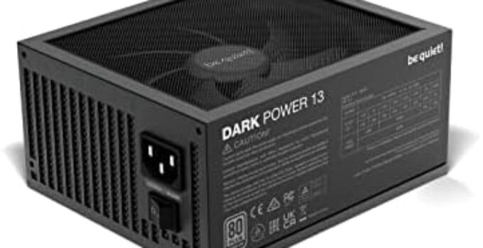 be quiet! Dark Power Pro 13 1300W, ATX 3.0, 80 Plus?Titanium, Digital Regulation, for PCIe 5.0 and PCIe 6+2 Graphics Cards, 2X 12VHPWR Cable Included, Modular Individually Sleeved Cables – BN500