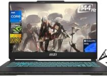 msi 2024 Newest Cyborg Gaming Laptop, 15.6″ FHD 144Hz Display, Intel Core i7-13620H, NVIDIA GeForce RTX 4050, 32GB DDR5 RAM, 2TB SSD, Wi-Fi 6, Backlit Keyboard, Windows 11 Pro, with Laptop Stand
