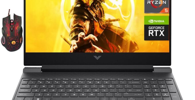 hp 2024 Newest Victus 15 Gaming Laptop, 15.6″ FHD IPS 144Hz Display, AMD 6-Core Ryzen 5 7535HS (>i7-11800H), 16GB RAM, 1TB SSD, NVIDIA GeForce RTX 2050, Backlit Keyboard, Wi-Fi 6, Windows 11 Home