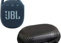 JBL Clip 4 Waterproof Portable Bluetooth Speaker Bundle with gSport Carbon Fiber Case (Blue)