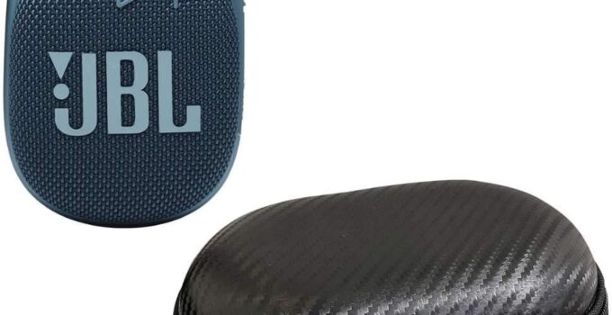 JBL Clip 4 Waterproof Portable Bluetooth Speaker Bundle with gSport Carbon Fiber Case (Blue)