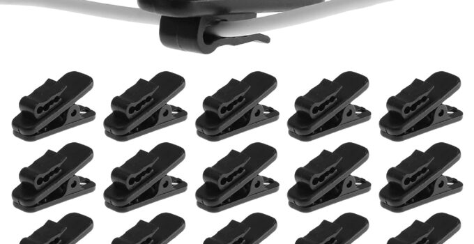 24 Pack Clips for Earphone Wire, Headphone Mount Cable Clothing Clip Use for Fixing Earphone/Microphone Cord (Black)