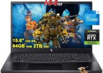 ACER Nitro 5 Gaming Laptop 15.6” FHD IPS 144Hz Display 12th Gen Intel 12-Core i5-12500H (Beat i7-11800H) 64GB RAM 2TB SSD GeForce RTX 3050 4GB USB-C Win11 + HDMI Cable