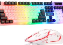 CHONCHOW Gaming Wired Keyboard and Mouse Combo Backlit Rainbow RGB Full-Size Mechanical Feeling Key Board 3600 DPI Mice for Game Office Home