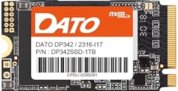 DP342 1TB M.2 2242 PCIe Gen3x4 NVMe 1.3 SSD Internal Solid State Drive (Up to 2500/1800 MB/s)