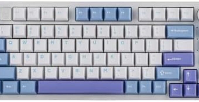 EPOMAKER x LEOBOG Hi75 Aluminum Alloy Wired Mechanical Keyboard, Programmable Gasket-Mounted Gaming Keyboard with Mode-Switching Knob, Hot Swappable, NKRO, RGB (White Purple, Nimbus V3 Switch)