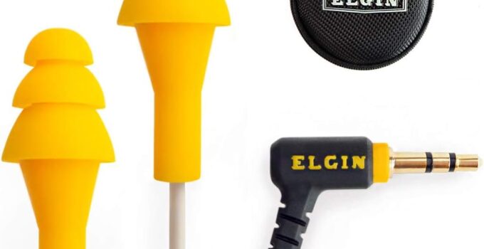 Elgin Ruckus Earplug Earbuds | OSHA Compliant Noise Reduction in-Ear Headphones : Isolating Ear Plug Earphones Orange