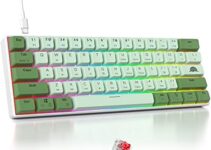 Fogruaden 60 Percent Keyboard Mechanical, Matcha Keyboard, Gaming Keyboard 60 Percent Red Switch, RGB Backlit, Mini Wired 60% Keyboard with MDA PBT Keycaps for Win/Mac PC Laptop(Matcha/Red Switch)