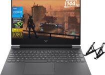 HP 2023 Newest Victus Gaming Laptop, 15.6" FHD 144Hz Display, Intel Core i5-12500H, NVIDIA GeForce RTX 4060, 32GB RAM, 1TB SSD, Wi-Fi 6, Backlit Keyboard, Windows 11 Home, with Laptop Stand