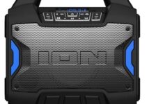 ION Tailgater Boom – Outdoor Portable Bluetooth Speaker with Mic in, FM Radio, USB Port, Battery, IPX5 Water-Resistant, Wireless Stereo-Link, App, 60W