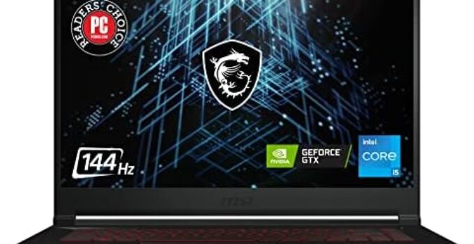 MSI GF63 Thin Gaming Laptop: 11th Gen Intel Core i5, GeForce RTX 2050, 15.6″ FHD, 144Hz, 8GB DDR4, 512GB NVMe SSD, Cooler Boost 5, Win 11: Black 11UCX-1424US