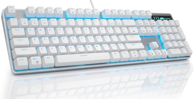 MageGee Mechanical Gaming Keyboard, Wired USB Adjustable Backlight Keyboard, New Mechanical Storm 100% Anti-ghosting Keyboard with Red Switches for Windows PC/MAC Games (White)