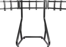 Monoprice GT Triple Monitor Racing Mount – Holds Up to Three 32 Inch Monitors Weighing Up to 22 Lbs. Each, Up To 200×200 VESA, All-Metal Construction – Dark Matter Series