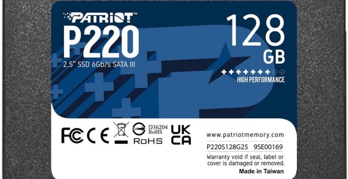 Patriot P220 128GB Internal SSD – SATA 3 2.5″ – Solid State Drive – P220S128G25