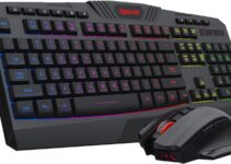 Redragon Gaming Keyboard and Mouse Wireless, RGB Gaming Keyboard and 8000 DPI Gaming Mouse, 10 Independent Multimedia Keys for Windows, PC, Computer, Wireless S101 Ideal for Gamer