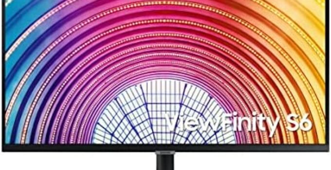 SAMSUNG ViewFinity S60A Series 32-Inch WQHD (2560×1440) Computer Monitor, 75Hz, HDMI, DisplayPort, HDR10 (1 Billion Colors), Height Adjustable Stand, TUV-Certified (LS32A600NANXGO)