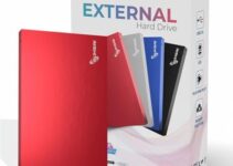 SUHSAI External Portable Hard Drive 100GB USB 2.0 HDD Storage and Backup Hard Disk Memory Expansion – Ultra Slim 2.5” Harddrive Compatible with PC, MAC, Laptop, Desktop Computer (Red)