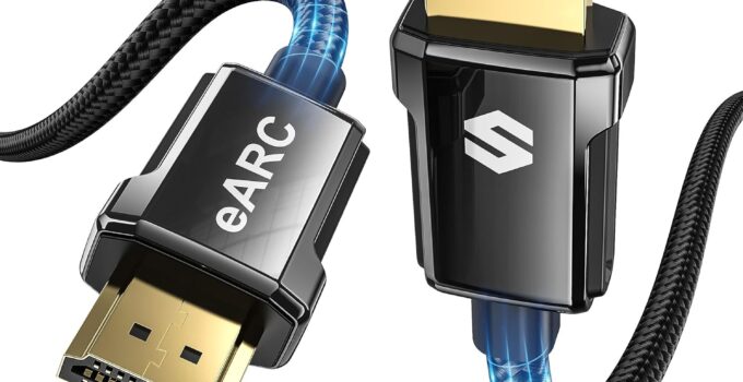 Silkland 8K HDMI ARC/eARC Cable 2.1 for Soundbar 6.6ft, 8K@60Hz, 4K@120Hz High Speed HDMI Cord for Gaming, 48Gbps, Dolby Atoms, HDR10 HDCP Compatible for Vizio Samsung Bose Sound bar, UHD TV, Blu-ray