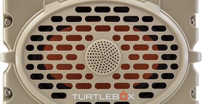 Turtlebox Gen 2: Loud! Outdoor Portable Bluetooth 5.0 Speaker | Rugged, IP67, Waterproof, Impact Resistant & Dustproof (Plays to 120db, Pair 2X for True L-R Stereo), Field Tan/Green