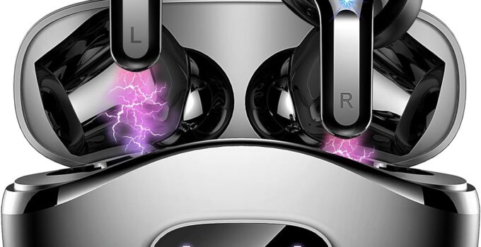 Wireless Earbud Bluetooth Headphones, 40H Playtime Wireless Headphones Deep Bass Stereo with LED Power Display, IP7 Waterproof in Ear Earphones with Microphone Ear bud Cordless for Laptop Android/iOS