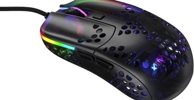 XTRFY MZ1 – Superlight Gaming Mouse – Wired with State-of-The-Art Pixart 3389 Sensor – Optimal Aim Through Unique Shape – Adjustable RGB Backlight – Zy’s Rail Edition