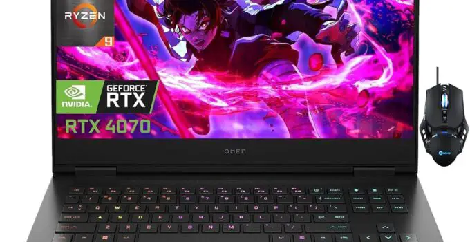 HP OMEN 16 Gaming Laptop Computer, 16″ 165Hz 100% sRGB FHD Gaming Laptop, AMD Ryzen 9-7940HS(Up to 5.2GHz), 16GB DDR5 RAM, 512GB SSD, NVIDIA GeForce RTX 4070, Wi-Fi 6E, Win11 Home, with Cefesfy Mouse